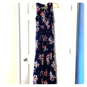 Blue Flowered Maxi Dress